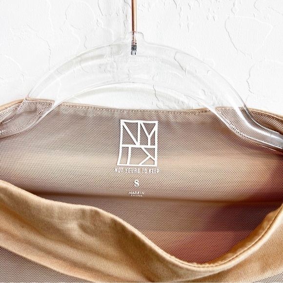 Not Yours To Keep Women's Dana Corsete Bodysuit Banded Neck Long Sleeve Nude Sm - Picture 5 of 8